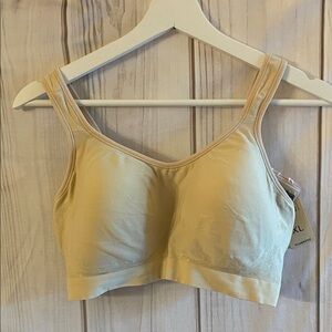 Truekind Daily Comfort Wireless Shaper Bra XL w/ Extender Wire Free Beige NEW